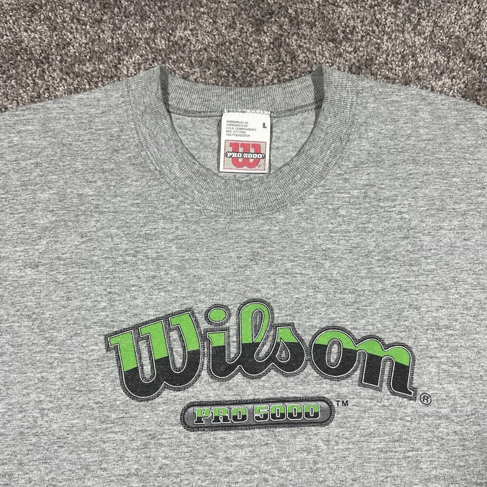 Vintage 1990s Wilson Athletic Gray T Shirt L Basketball Fits XL Heather Grey Tee - Picture 4 of 10